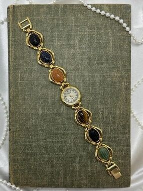 Vintage Scarab Multicolored Bracelet Watch